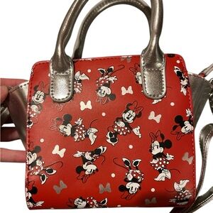 Disney Red and Silver Minnie Mouse Mini Bag